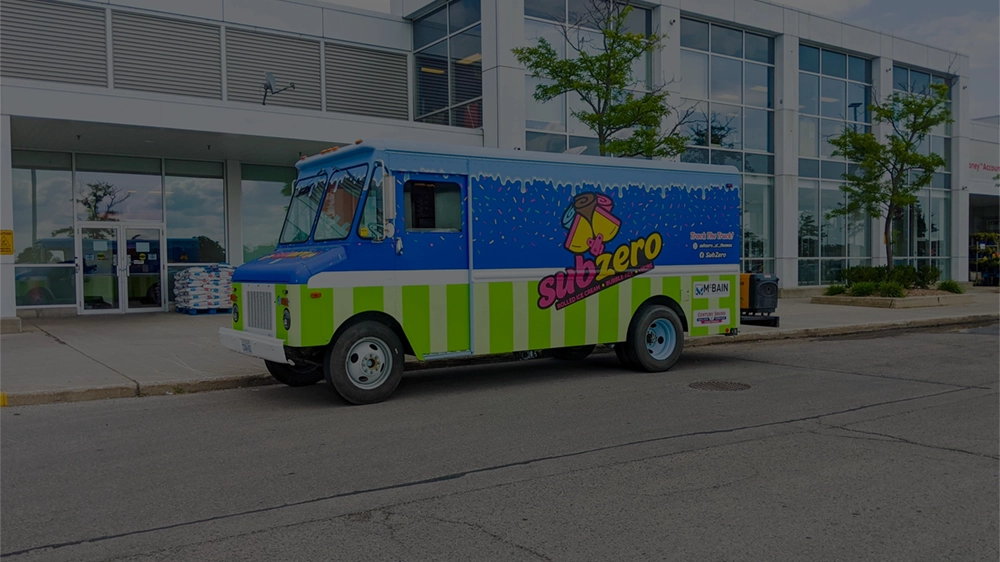 Subzero Rolled Ice Cream complete branding by McBain Signs and Graphic Design