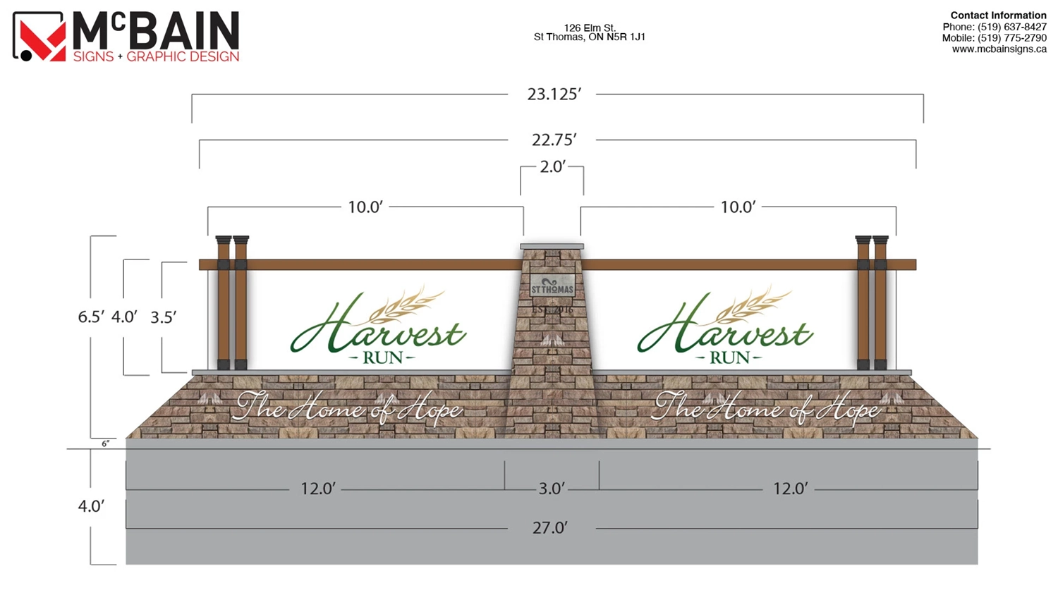Harvest Run Sign Plan | Doug Tarry Homes Signage by McBain Signs