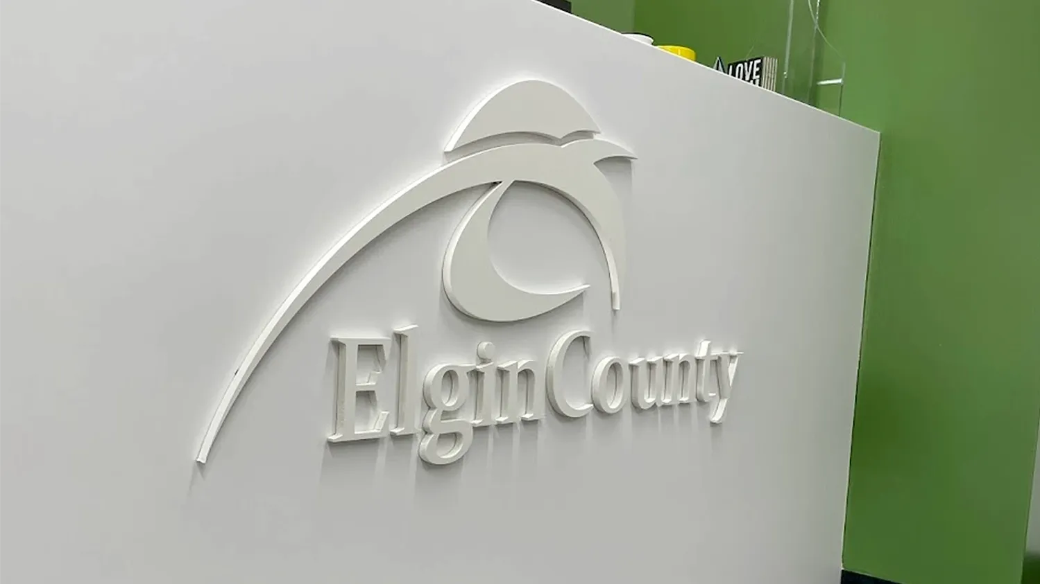 Lobby Signage | Elgin County Office Signage by McBain Signs