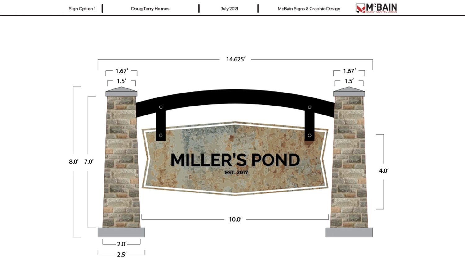 Miller's Pond Sign Plan | Doug Tarry Homes Signage by McBain Signs