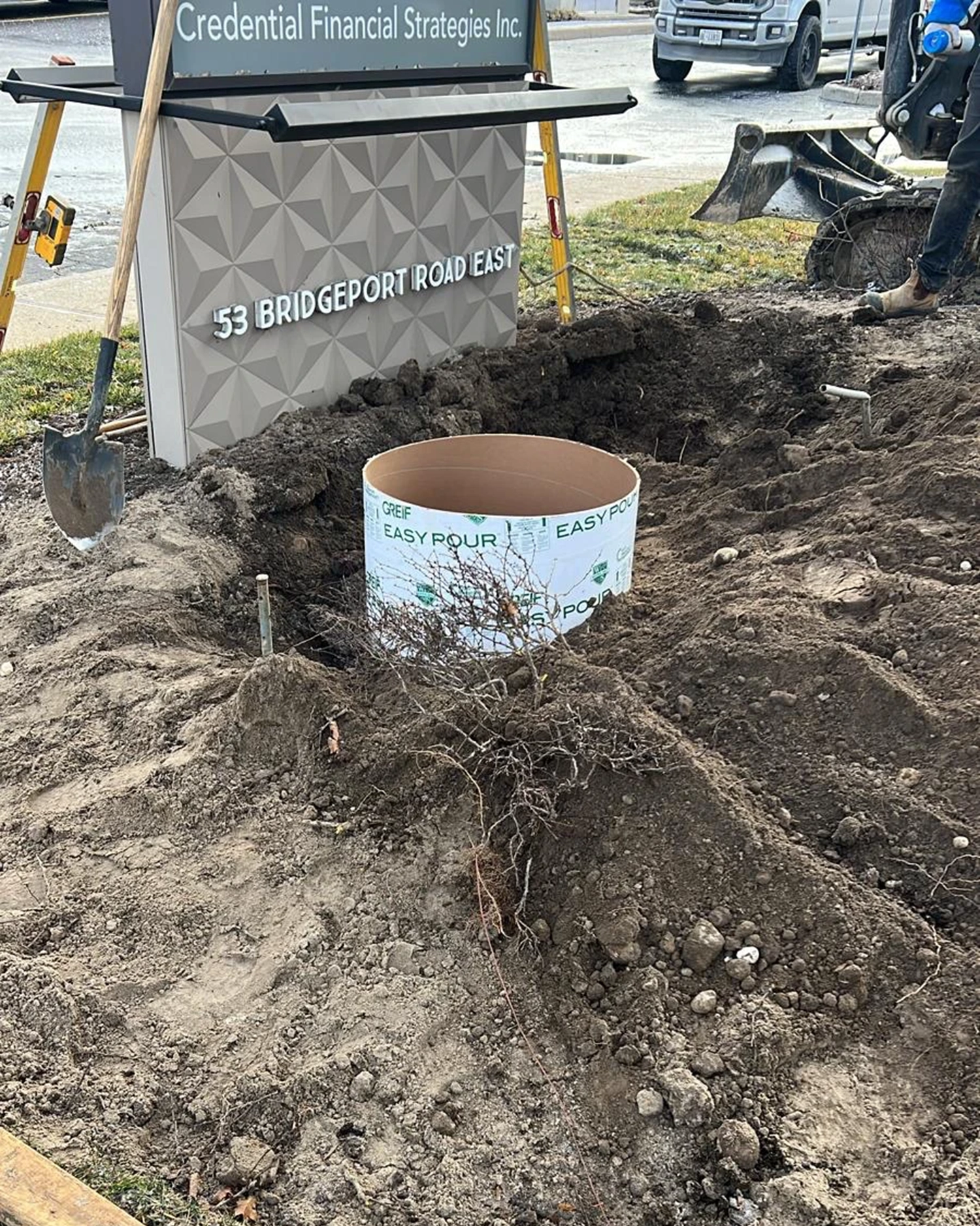 Digging the Foundation | Kindred Credit Union Pylon Sign by McBain Signs