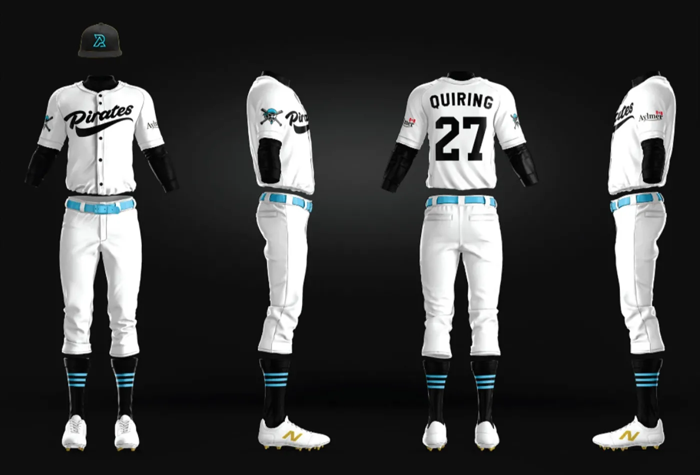 Second Alternate Uniform | Aylmer Pirates Rebrand by McBain Signs and Graphic Design