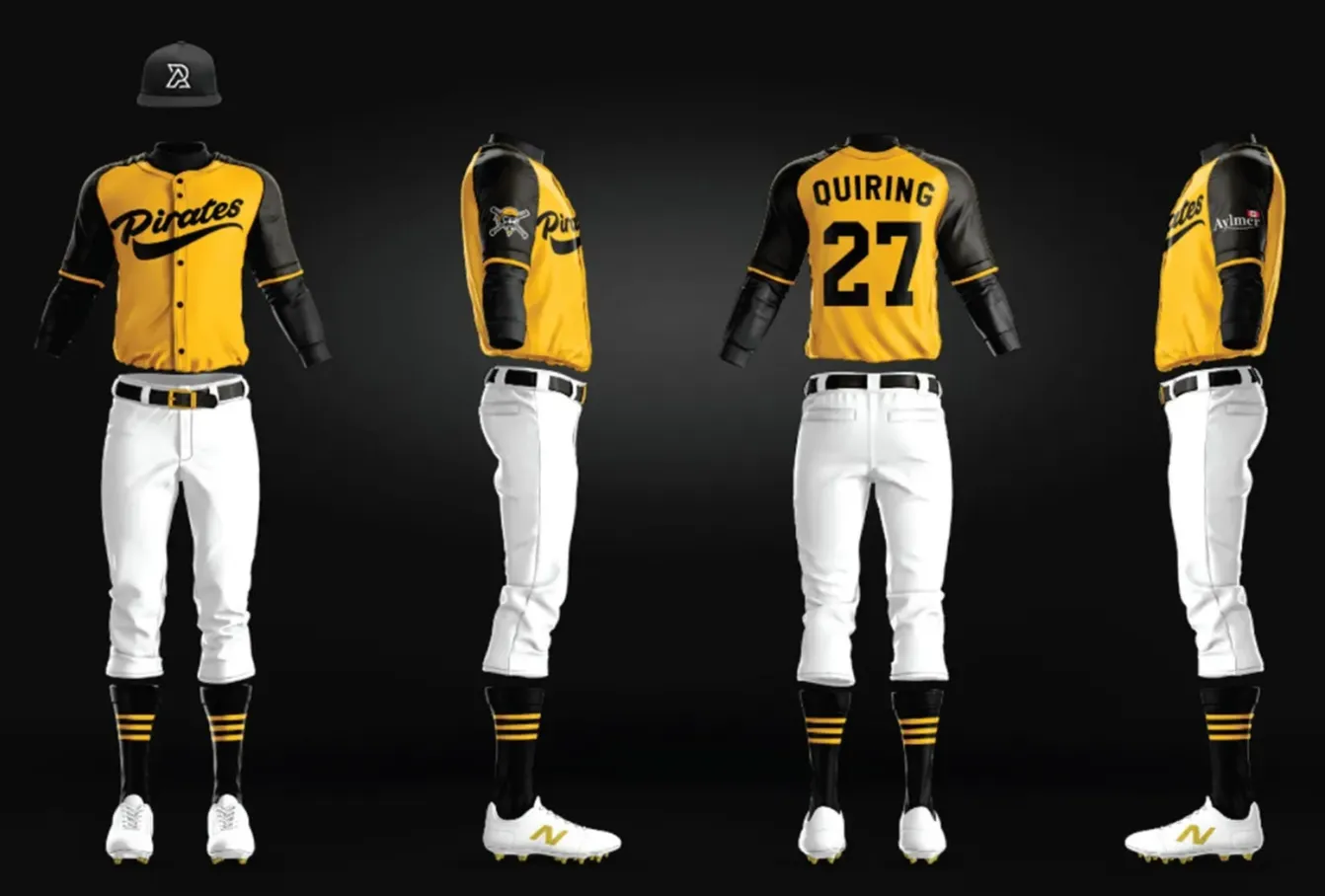 Third Alternate Uniform | Aylmer Pirates Rebrand by McBain Signs and Graphic Design